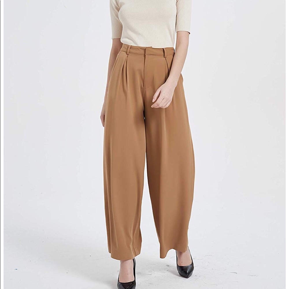 Women’s High Waisted Wide Leg Trousers. Size Large - Picture 1 of 8